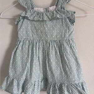 Janie and Jack Green Striped Romper